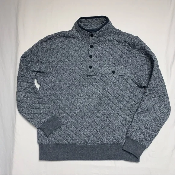 FAHERTY Mens Medium Epic Quilted Fleece Pullover Carbon Melange Long Sleeve Prep - Picture 5 of 13